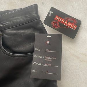 Real leather black pants - new with tags, straight leg